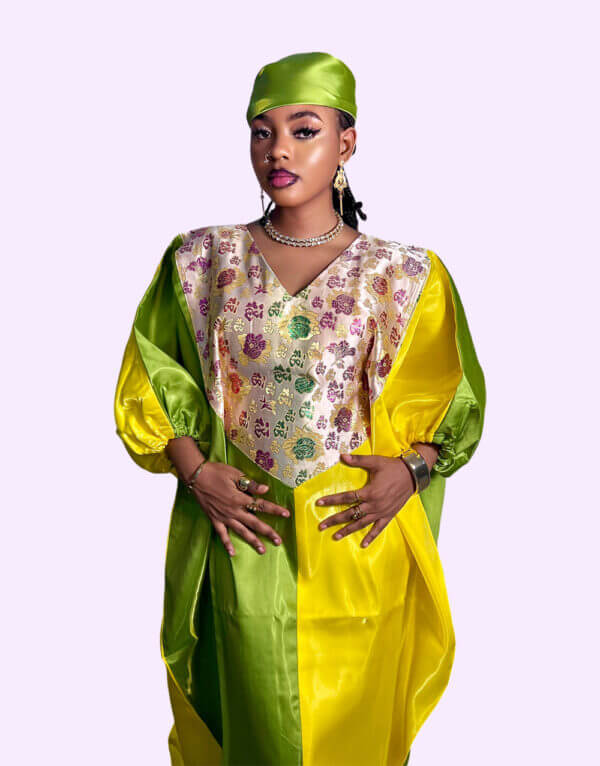 AYINKE FLOWERY YELLOW BUBU