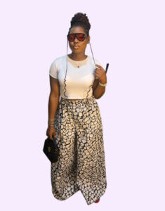 Black and white chic ankara pants
