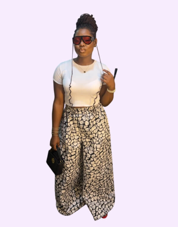 Black and white chic ankara pants