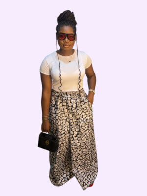 Black and white chic ankara pants