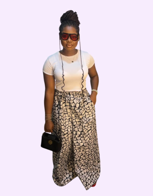 Black and white chic ankara pants