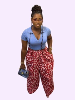 Red palazzo pants